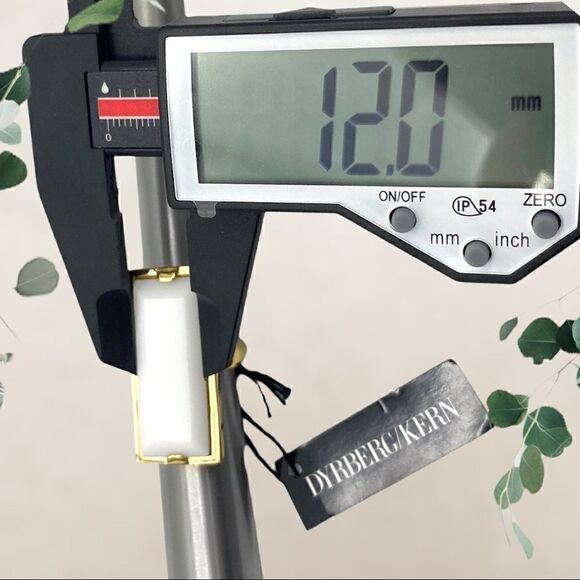 Gold Tone & White Geometric Fashion Ring by Dyrberg/Kern of Denmark, Size 5.5 - Picture 6 of 7